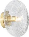 QAZQA - Art Deco Art-Deco-Wandleuchte Gold I Messing mit Glas - Ayesha I Wohnzimmer I Schlafzimmer - Rund - LED geeignet E27