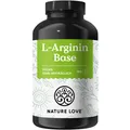 NATURE LOVE® L-Arginin Base mit Citrullin - 365 Stk - pflanzliches Arginin BASE Form 99,7+% Reinheit