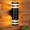 Lumiled Außenwandleuchte Wandlampe aussen Außenleuchte Wand 2x E27 Fassung Außenbeleuchtung Wandleuchter Gartenleuchte Terrasse Haus Fassade IP54