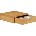 Relaxdays - Schubladenbox Bambus, Schubladen Organizer, Natürliche Optik, Tischorganizer Büro, Hbt 10 X 29,5 X 30cm, Natur