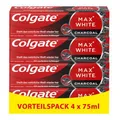 Colgate Max White Charcoal, 4x75ml, Aktivkohle Zahnpasta +Polpa