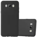 Cadorabo Hülle für Samsung Galaxy J7 2016 Schutzhülle in Schwarz Handyhülle TPU Silikon Etui Case Cover