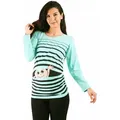 M.M.C. Umstandsshirt Winke Winke mit Motiv blau L