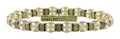 Konplott: Armband Free Spirit, flexibles Armband mit Metallwürfen und Cream-Pearls in beige, für Damen und Herren geeignet - größerer Durchmesser