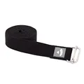 Bodhi ASANA Belt | Yogagurt aus 100% Baumwolle | Praktisches Yoga-Zubehör zur Dehnung | Yoga-Gurt mit Schiebeschnalle aus Metall | Anfänger & Fortgeschrittene | 250 x 3,8 cm | schwarz