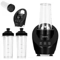 ZEEGMA VITAMINE FERRO Elektrischer Mixer für Cocktails und Smoothies, Magnetantriebstechnologie, 200 W, Persönlicher Mixer, Mini-Mixer, 2 austauschbare Flaschen 300 ml, 2 Geschwindigkeiten
