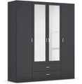 rauch Kleiderschrank Schrank Garderobe Ankleide GAMMA Breiten 91/136/181/226/271/315/360 cm (in 3 Ausstattungen BASIC/CLASSIC/PREMIUM (inkl. SOFT-CLOSE-Funktion) verschiedene Griff-Varianten, mit Spiegel TOPSELLER MADE IN GERMANY