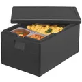 Papstar Thermobox schwarz, 30 Liter, Kunststoff EPP, Gastro-Norm 1/1, 60 x 40 x 23 cm