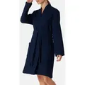 Schiesser Bademantel Waffel Piqué - Organic Cotton, Baumwolle, nicht relevant, Gürtel, Bademantel - Baumwolle - Im klassischen Kimono-Schnitt in 100cm-Länge blau S (36/38)