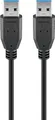 Goobay 95717 USB 3.0 SuperSpeed Kabel, Schwarz, 1 m - USB 3.0-Stecker (Typ A) > 