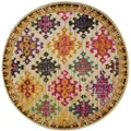 benuta Nest Kurzflor Teppich Casa Multicolor/Beige ø 120 cm - Bunter Teppich für Wohnzimmer