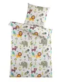 optidream Microfaser Bettwäsche 135 x 200 cm Bettbezug 135 cm x 200 cm Kopfkissenbezug 80 x 80 cm Kinder Safari