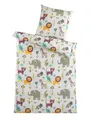 Optidream Microfaser Bettwäsche 135 x 200 cm Kinder Safari Tiere