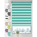 Doppelrollo Klemmfix ohne Bohren Rollos für Fenster und Tür Seitenzugrollo, Sonello, blickdicht, ohne Bohren, freihängend, Klemmfix, 60cm x 130cm Türkis Duo Rollo, Lichtschutz, Jalousie mit Klemmträger blau 60 cm x 130 cm