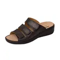 Weeger Orthopädische-Pantolette mit auswechselbarem Fußbett schwarz met. Gr. 37