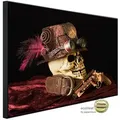 Papermoon Infrarotheizung INFRAROT-BILD-HEIZUNG, Steampunk totenkopf, TÜV-Rheinland/GS zertifiziert, angenehme Strahlungswärme 120 cm x 90 cm x 3 cm
