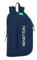 safta Benetton Green Mini-Rucksack für den täglichen Gebrauch, ideal für Kinder verschiedener Altersgruppen, bequem und vielseitig, Qualität und Widerstandsfähigkeit, 22 x 10 x 39 cm, marineblau, M,