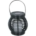 Solar Laterne schwarz Kunststoff Gartenbeleuchtung LED Flammeneffekt 15x16cm - Schwarz