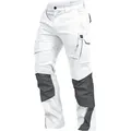 Leibwächter Arbeitshose Bundhose Flexline mit Reflektoren für gute Sichtbarkeit grau|weiß 50