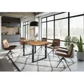 Esstisch Akazie 160x90x76 natur lackiert / Epoxid schwarz, U-Beine anthrazit glänzend EPOXY