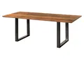 Esstisch Akazie 160x90x76 natur / Epoxid schwarz, U-Beine anthrazit glänzend