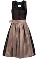 Edelnice Trachtenmode Midi Dirndl Dorothea schwarz-Bronze mit Knopfleiste inkl. traditioneller Dirndlschürze Gr. 32-54 (DE/NL/SE/PL, Numerisch, 36, Regular, Regular, schwarz)