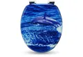 Sanfino WC-Sitz „Dolphin“ Premium Toilettendeckel mit Absenkautomatik aus Holz, viele bunte Motive, hoher Sitzkomfort, einfache Montage