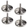SOTECH 4 Stück Verstellschrauben M8 x 30 mm Ø 58 mm echt Edelstahl (SS201) höhenverstellbar mit Gummi-Fußteil Möbelfüße Verstellfüße Stellfüße Sockelfüße Möbeljustierschrauben