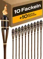 10 Gartenfackeln Bambus Dunkel 90cm Öl  Deko Fackel Torch Set Outdoor Party