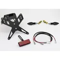 PROTECH Komplett-Set Plug and Play Kennzeichenhalter mit 2 LED-Blinkern Edelstahl/Aluminium pulverbeschichtet schwarz, schwarz