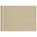 vidaXL Balkon Sichtschutz, Balkonbespannung mit Ösen Seil, Wasserfeste Balkonabdeckung, Balkonverkleidung für Balkon Terrasse, 75x1000cm Beige 100% Polyester-Oxford