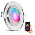 Spot Einbaustrahler Glas rund flach inkl. WiFi RGBW Smart LED Modul dimmbar 230V