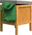 EISL BMBA02-WKBH Bambus Badhocker mit Wäschesammler, Wäsche Hocker mit Sitzfläche, Badezimmer Hocker Holz, Badmöbel zum Sitzen, Hellbraun, (B x H x T): ca. 39 x 52 x 39 cm