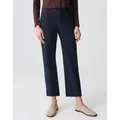 OPUS Weite Jeans Wide Cropped Jeans MOMITO Mid Rise mit Fransen blau 36 L26