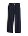 OPUS Damen Wide | Wide Cropped Jeans MOMITO Mid Rise mit Fransen Rinsed Blue, 36 L26