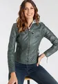 Lederjacke "NOLA", mit Kapuze, Two-in-One Style - mit abnehmbarer Jersey-Kapuze, Gr. M/38, sage