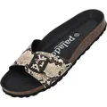 Palado Pantoletten Damen Malta Vipera – bequeme Sandalen Made in Spain - Hausschuhe mit dämpfendem Kork-Fußbett - modische Sommerschuhe Beige UK9,5 - EU43