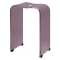 bremermann Badhocker, Duschhocker Acryl, ca. 33 x 27,5 x 48 cm (B/T/H), mit Griffmulde, ergonomisch geformt, belastbar maximal 130 kg (Mauve-transparent)