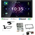 JVC KW-M565DBT Autoradio 2-DIN Apple CarPlay Android Auto DAB+ Bluetooth mit Einbauset für Porsche 911 2004-2008 vulkangrau