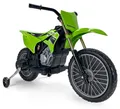INJUSA Kawasaki KX85 Elektromotorrad für Kinder ab 3 Jahren – 12V Elektro-Motorrad mit Stützrädern & Gaspedal 6 km/h