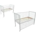 Kinderbett / Beistellbett / Babybett 2in1 120x60cm weiß - Weiß