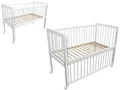 Micoland Kinderbett/Beistellbett/Babybett 2in1 120x60cm weiß