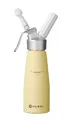 HENDI Sahnespender, Inklusive Set aus 3 Polypropylen Spritztüllen und Reinigungsbürste, Sahne-Mousses-Desserts-kalten Schäumen, Sahnesyphon, 0,5L, ø80x(H)260mm, Aluminium, Pastellgelb