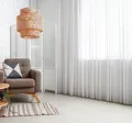Weiße Voile, halbtransparente Vorhänge mit Kräuselband und Bleibandabschluss,Luftig, modern und langlebig für jedes Fenster,Gardinen und Vorhangsysteme Online-Shop (120 x 400 cm (HxB))