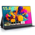 Portable Monitor, 15.6 Zoll Tragbarer Monitor, IPS FHD 1080P HDR, Externer Mobile Bildschirm mit Mini HDMI Typ C, für Laptop, Mac, PS5, Xbox
