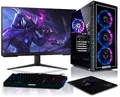 BEASTCOM Q5 | Gaming PC Set Bundle | AMD Ryzen 7 5700X 8X 4,60GHz 16 Threads, NVIDIA RTX 4060 8GB, 16GB RAM, 1TB NVMe SSD, Samsung Monitor LED 27" + Tastatur + Maus + Mauspad, HDMI, WLAN, Win 11
