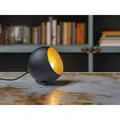 Kleine Tischlampe Billy Rund Aus Metall In Schwarz & Gold, Höhe 16cm