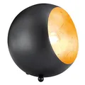 Reality Leuchten Tischleuchte Billy R50101032, Metall schwarz matt/goldfarbig, E14 Fassung, 14 x 15 x 15 cm