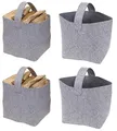 Preiswert&Gut 2x Kaminholzkorb Filz Filzkorb 36x40 Kaminholz Tasche Kaminholztasche Grau 15KG