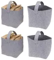 2x Filztasche für Kaminholz 36x40x40cm Holzkorb bis 15 Kg Filzkorb 260 Gr H45cm